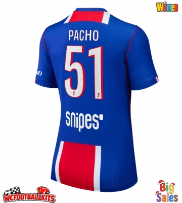 Paris Saint-Germain Willian Pacho #51 Replica Home Stadium Shirt for Women 2026-27 Short Sleeve